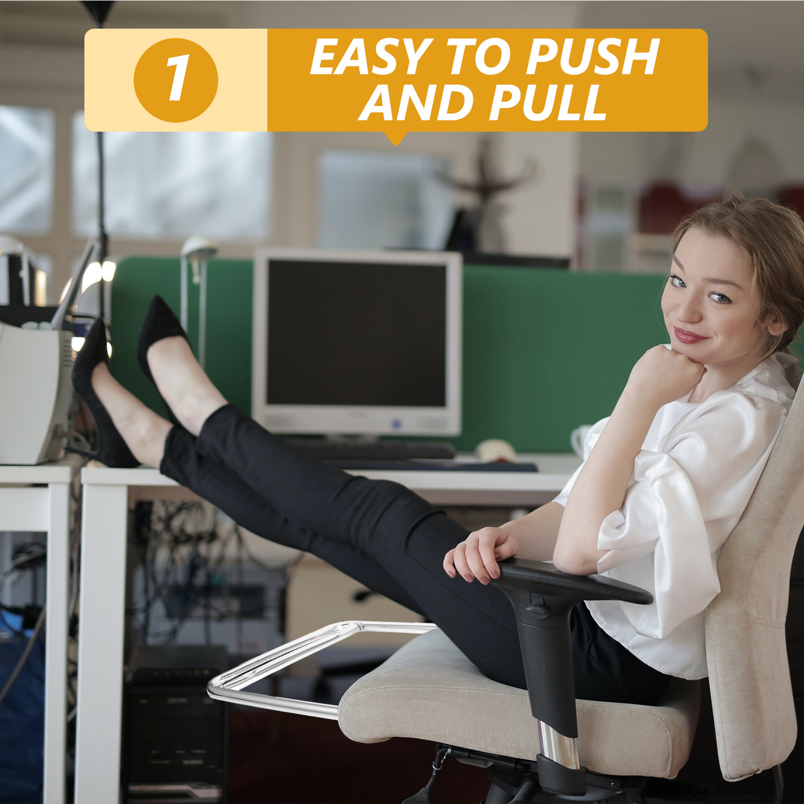 Footrest Under Desk - Fußstütze aus Edelstahl, Schreibtisch-Fußstütze, Zubehör für