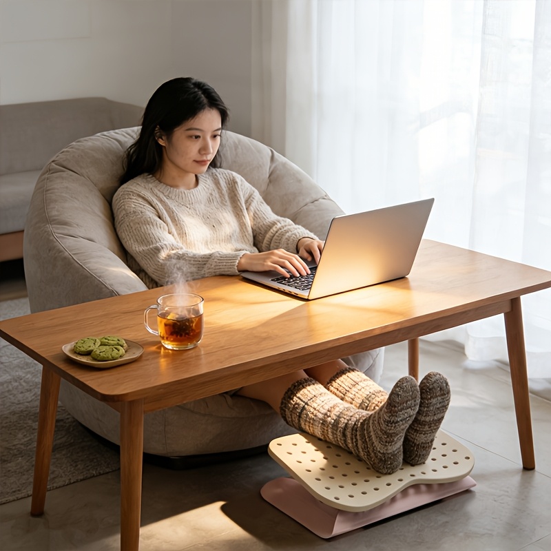 Footrest Under Desk - Tragbare Fußstütze mit Noppen, ergonomisches Fußpolster,